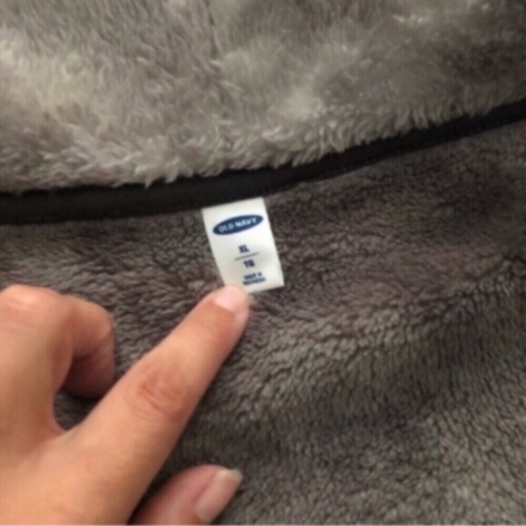 Old Navy Fuzzy Grey Full Zip Jacket - Picture 2 of 9